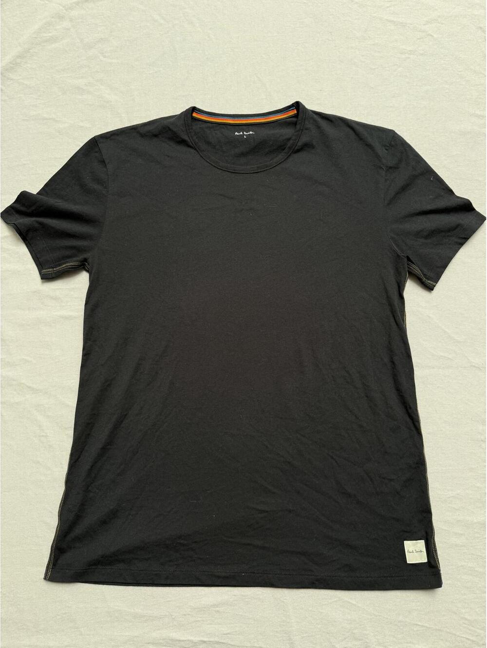 Paul Smith Cotton Mens T-shirt Signature Stripe Trim Tee - L